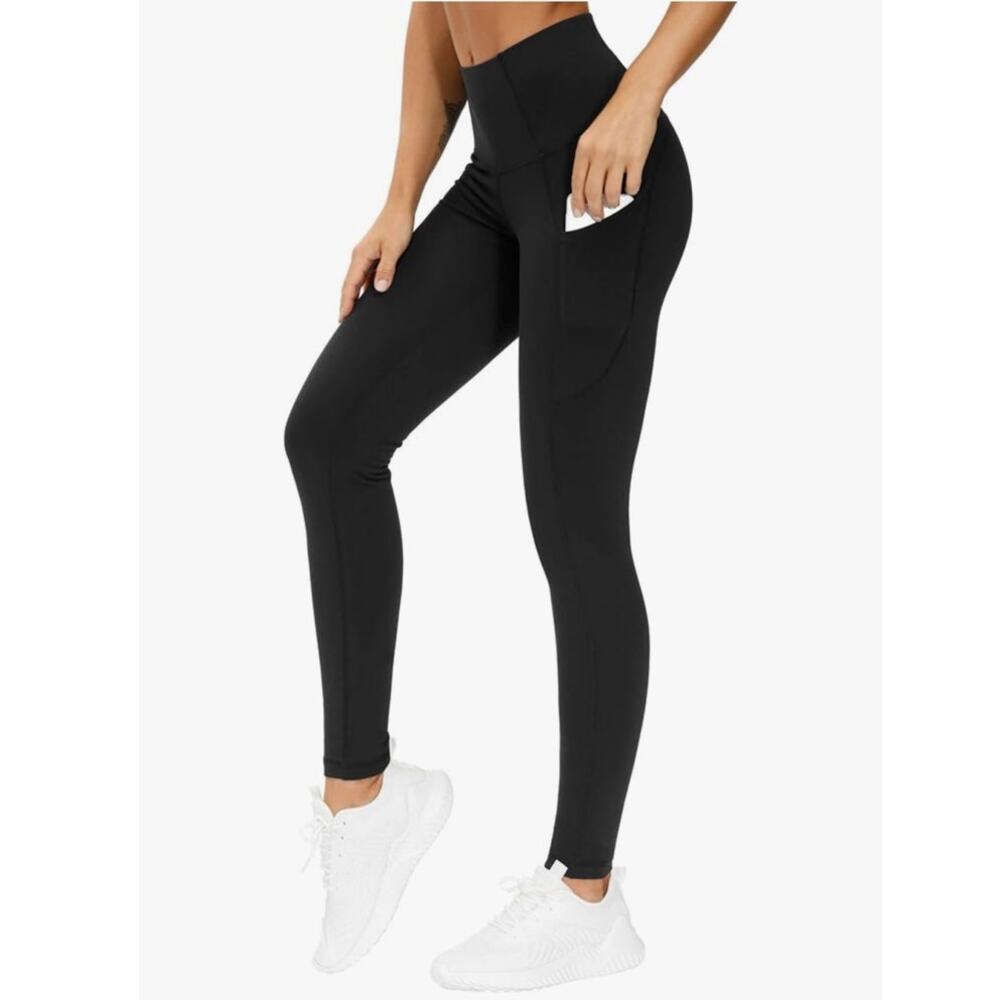 NWT The Gym People High Waist Leggings With Pockets Black Size‎ M